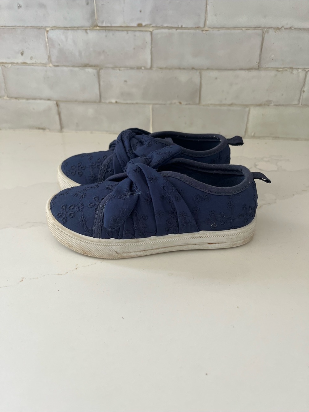 OshKosh B'gosh Navy Bow Slip-On Sneakers for Kids